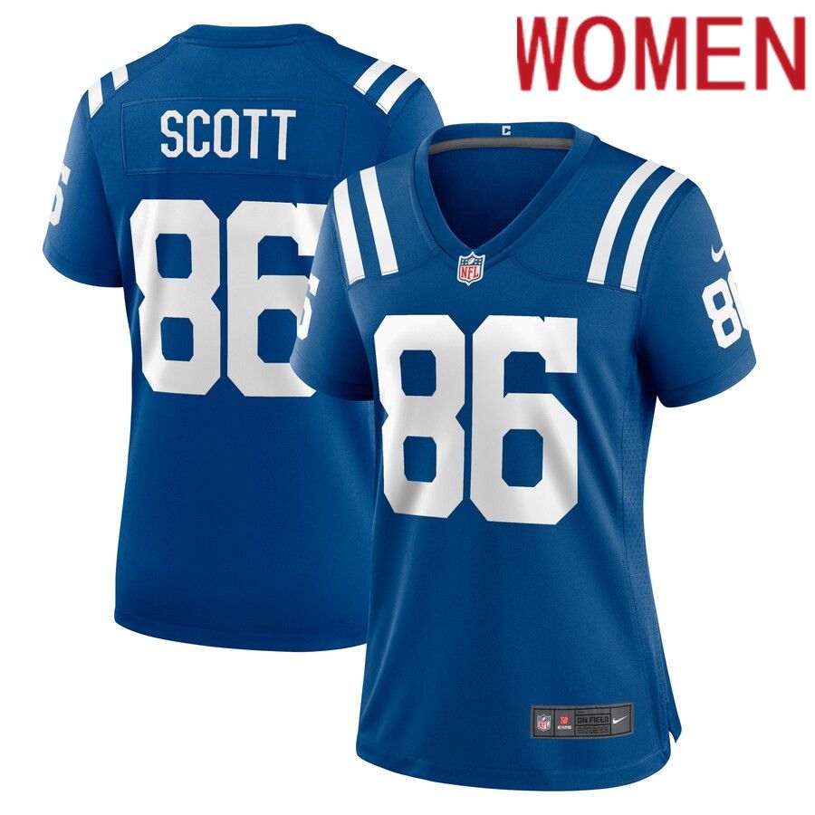 Women Indianapolis Colts 86 Jared Scott Nike Royal Game Player NFL Jersey